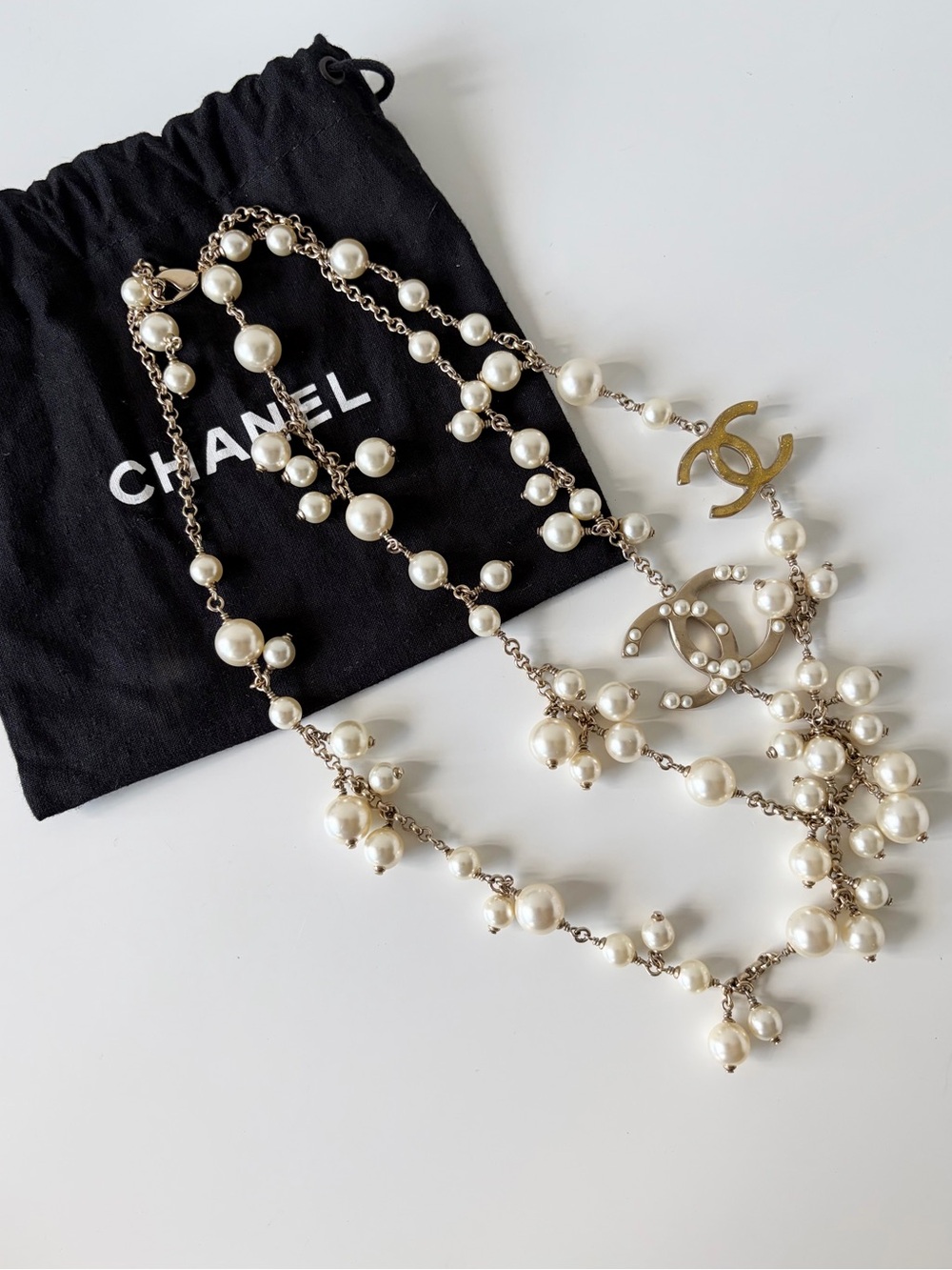 Chanel CC Pearl & Charm Necklace